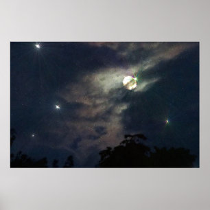 Impressão de Photograhy das estrelas da lua do c
