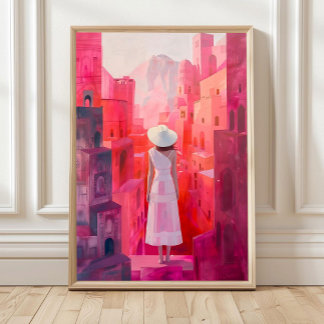 Impressão de Pintura a Óleo de Mulher, Decoração d