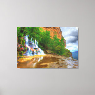 Impressão de pintura a óleo do rio Mountai, embrul