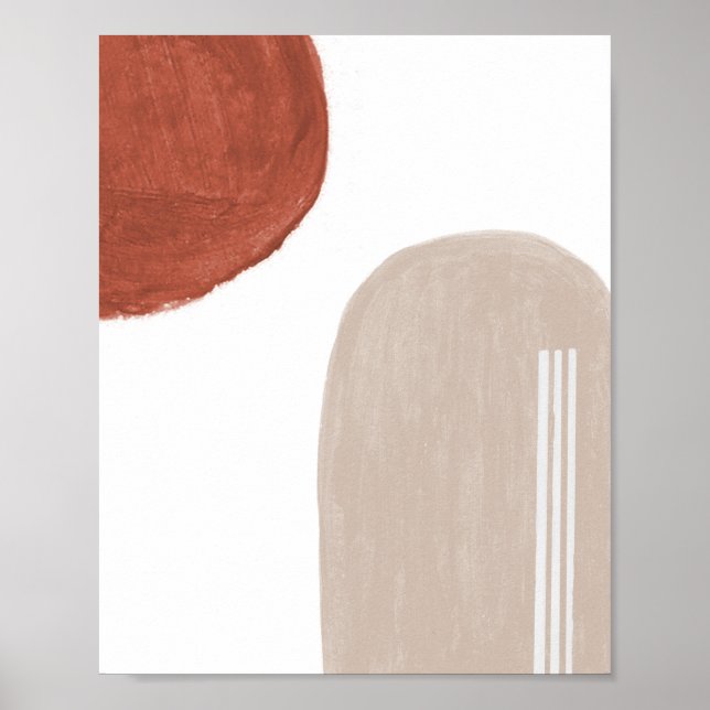 Impressão de pintura Abstrato de forma minimalista (Frente)