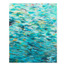 Impressão de pintura de Abstrato no mar azul profu