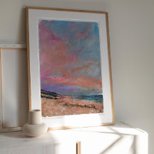 Impressão de pintura de arte na praia