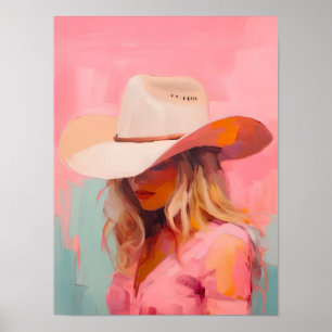 Impressão de Pintura de Cowgirl Costeira Ocidental