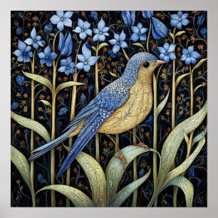 Impressão de Pintura de Pássaro Bluebell