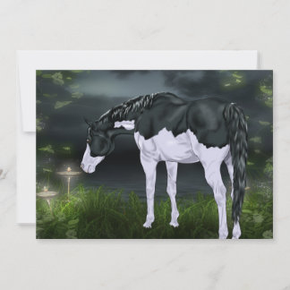 Impressão de pintura de pintura a cavalo preto e b