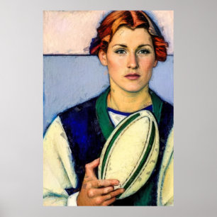 Impressão de pintura de rugby feminino