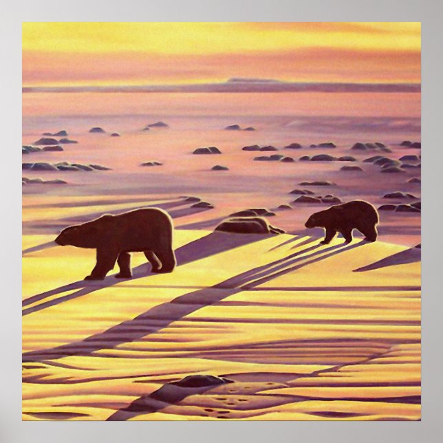 Impressão de pintura de Urso Polar Poster (Frente)