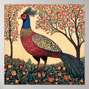 Impressão de pintura de vinheasant Cottagecore