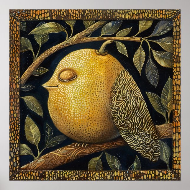Impressão de pintura decorativa de limão (Frente)