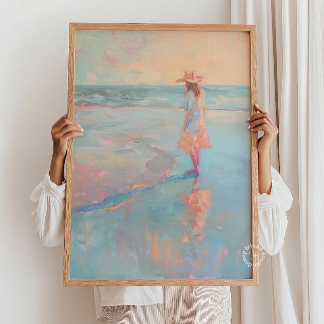 Impressão de Pintura em Praia Sunset Cowgirl (Criador carregado)