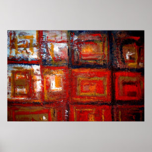 Impressão de pintura em quadrados Abstrato african