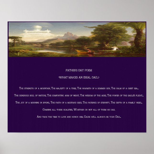 impressão de Poema de dia de os pais (Frente)