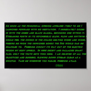 Impressão de poema de Fluxo Psicodélico