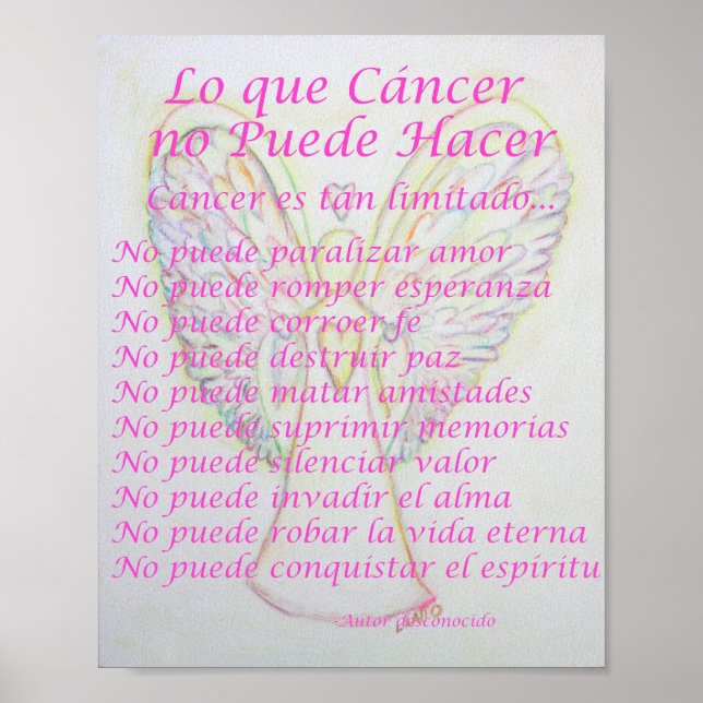 Impressão de poema do Cancer Puede Hacer (Frente)