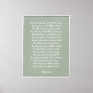 Impressão de Poema Personalizado em Tela Verde Sag