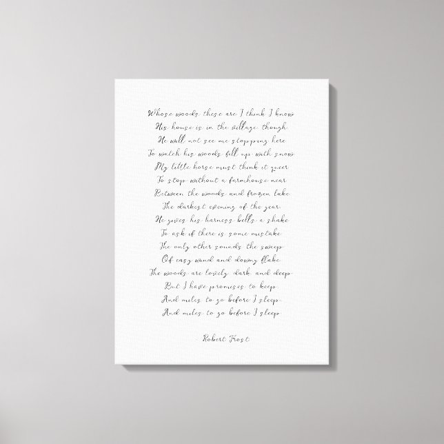 Impressão de Poema Personalizado na Canvas (Frente)