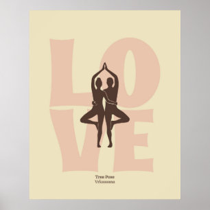 Impressão de Pose de Yoga para Casais   Arte de Pa