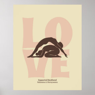 Impressão de Pose de Yoga para Casais   Arte de Pa