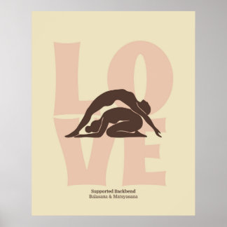Impressão de Pose de Yoga para Casais | Arte de Pa