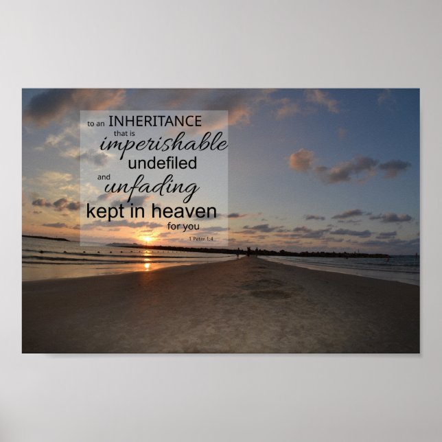 Impressão de Poster 1 Pedro 1:4 | Herança Eterna (Frente)