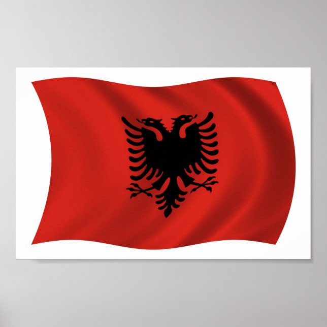 Impressão de Poster da Bandeira da Albânia (Frente)