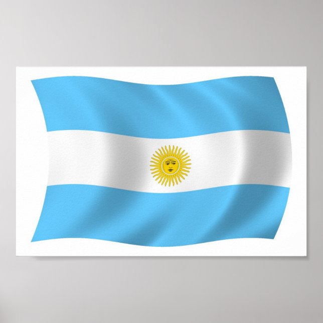 Impressão de Poster da Bandeira da Argentina (Frente)