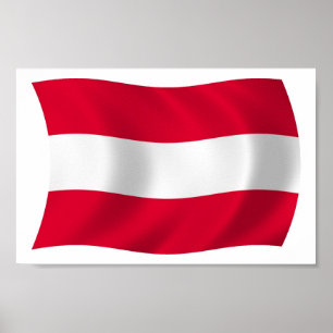 Impressão de Poster da Bandeira da Áustria