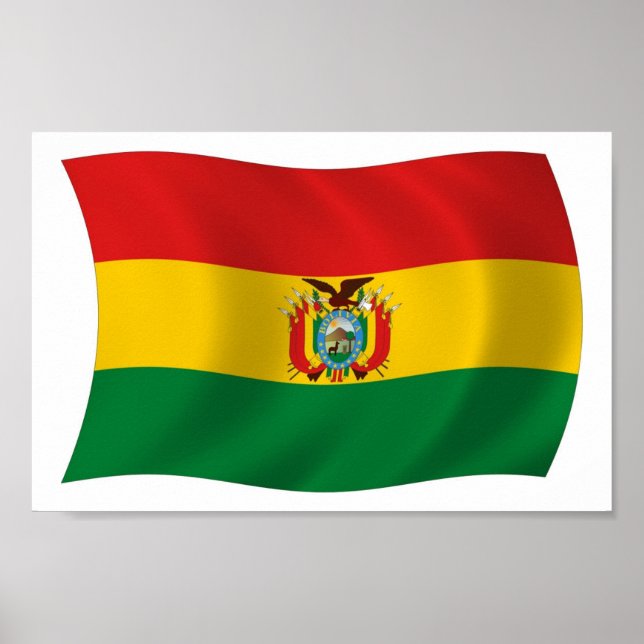 Impressão de Poster da Bandeira da Bolívia (Frente)