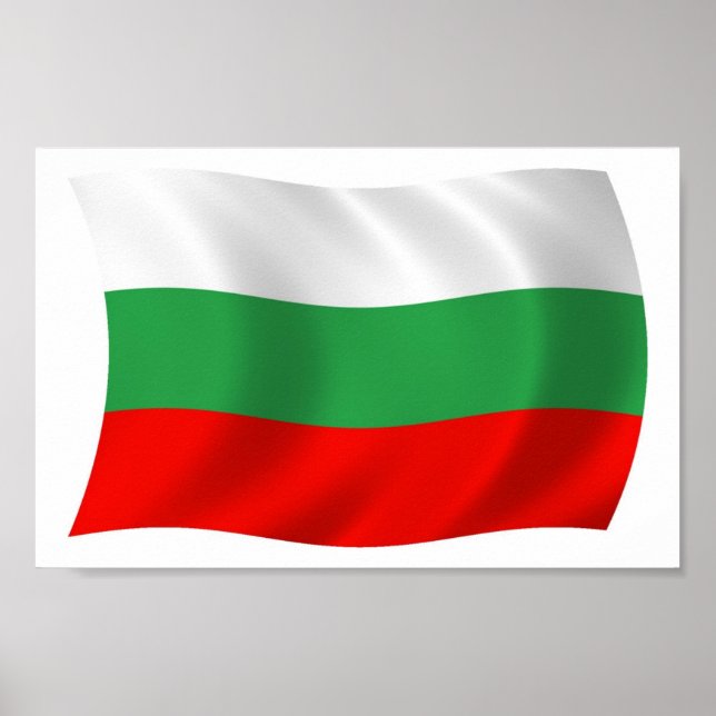 Impressão de Poster da Bandeira da Bulgária (Frente)
