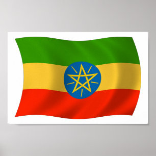 Impressão de Poster da Bandeira da Etiópia