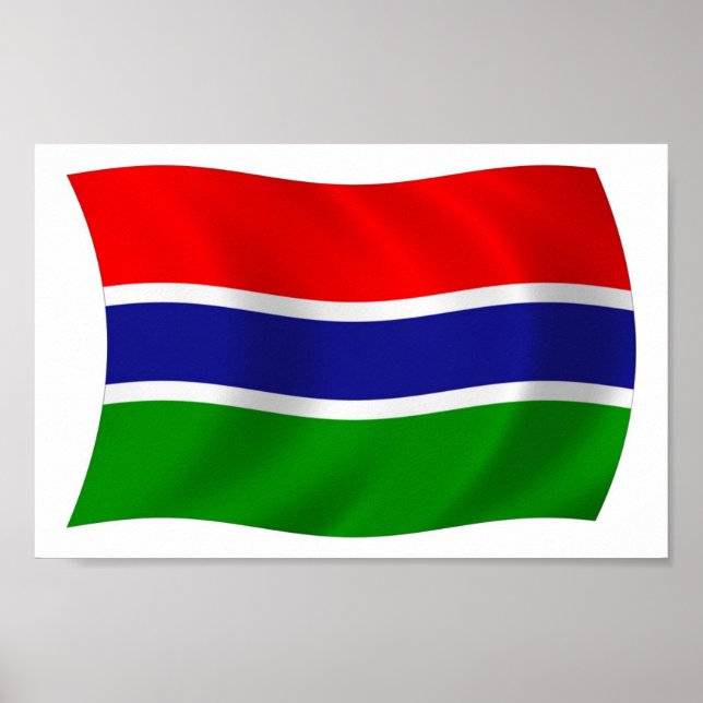 Impressão de Poster da Bandeira da Gâmbia (Frente)
