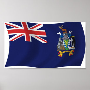 Impressão de Poster da Bandeira da Geórgia e de Sa