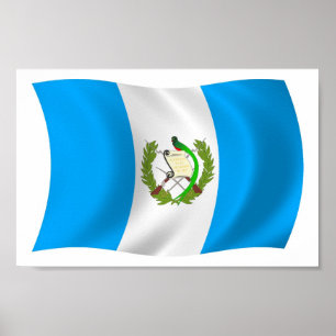 Impressão de Poster da Bandeira da Guatemala