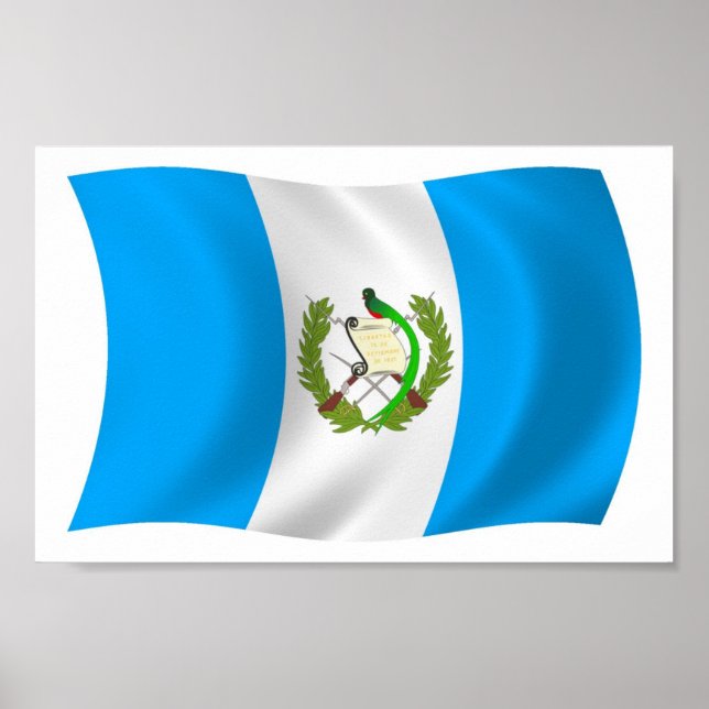 Impressão de Poster da Bandeira da Guatemala (Frente)