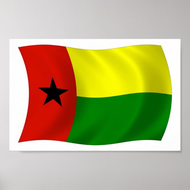 Impressão de Poster da Bandeira da Guiné-Bissau (Frente)