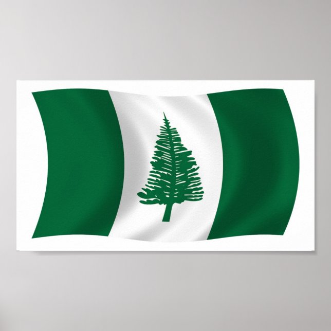Impressão de Poster da Bandeira da Ilha Norfolk (Frente)