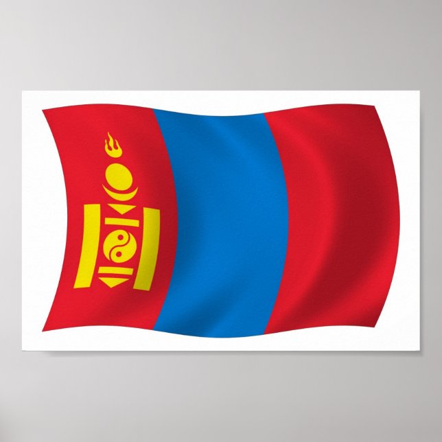 Impressão de Poster da Bandeira da Mongólia (Frente)