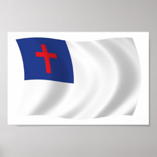 Impressão de Poster da Bandeira da Religião Cristã