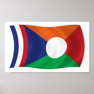 Impressão de Poster da Bandeira da Reunião