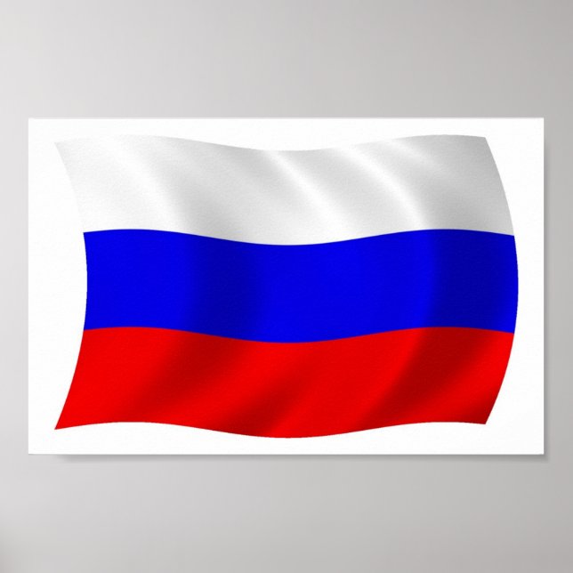 Impressão de Poster da Bandeira da Rússia (Frente)