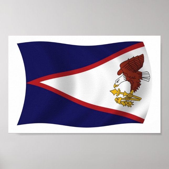 Impressão de Poster da Bandeira da Samoa Americana (Frente)
