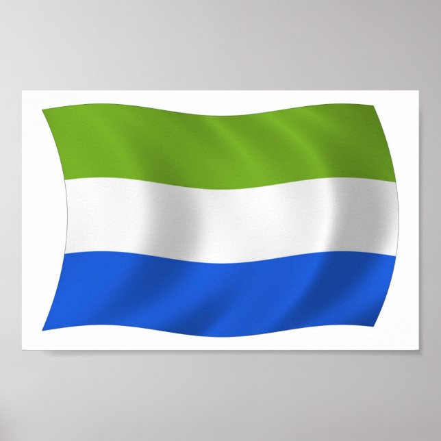 Impressão de Poster da Bandeira da Serra Leoa (Frente)