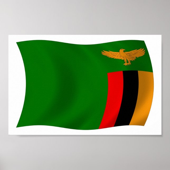 Impressão de Poster da Bandeira da Zâmbia (Frente)