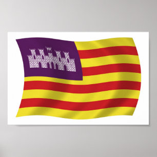 Impressão de Poster da Bandeira das Ilhas Baleares