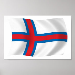 Impressão de Poster da Bandeira das Ilhas Faroé