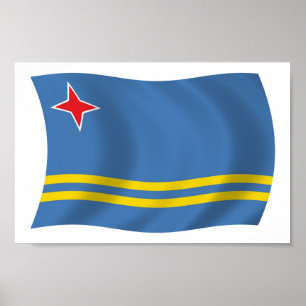 Impressão de Poster da Bandeira de Aruba