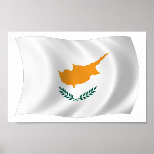 Impressão de Poster da Bandeira de Chipre