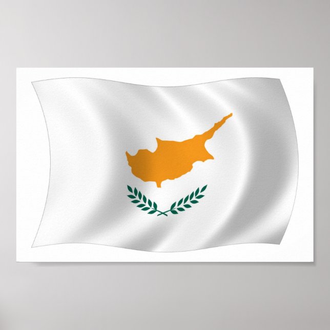 Impressão de Poster da Bandeira de Chipre (Frente)