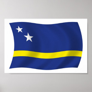 Impressão de Poster da Bandeira de Curaçao