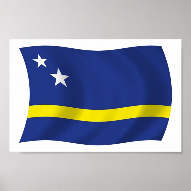 Impressão de Poster da Bandeira de Curaçao (Frente)